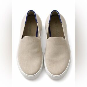 Rothy’s The Original Slip-On Sneakers in Sand Beige Knit Women’s Size 7.5